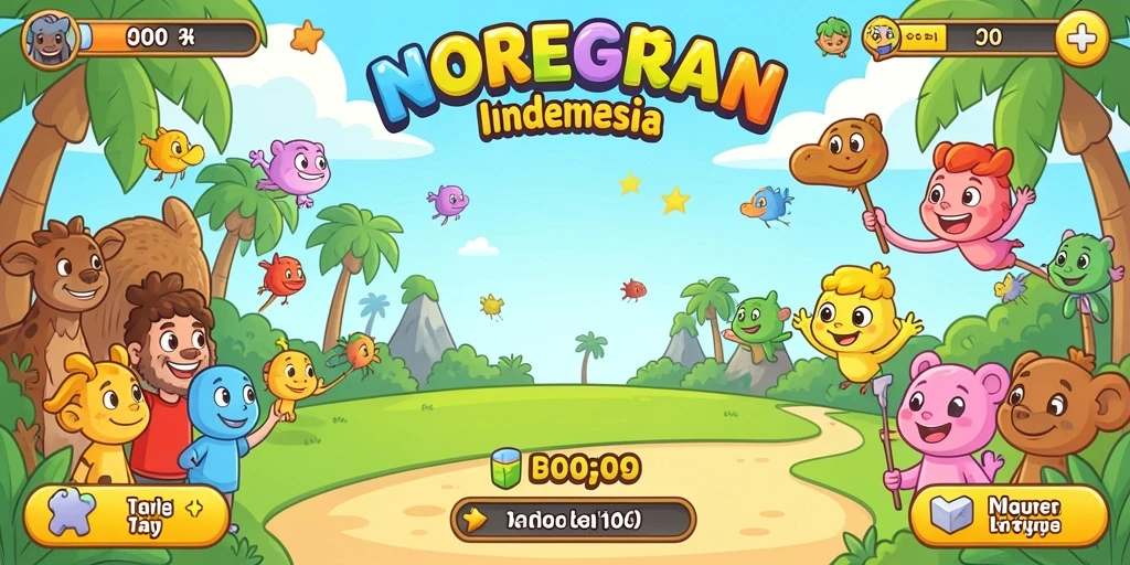 Tampilan level yang penuh warna dan menarik.