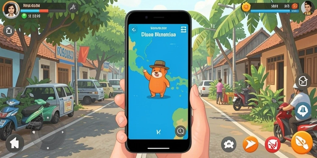 Tangkapan layar ketiga memperlihatkan interaksi antar pemain dalam game.
