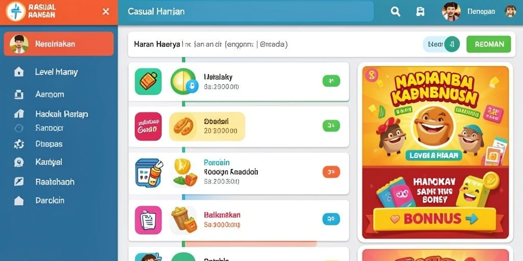 Bonus menarik untuk setiap permainan yang dimainkan.